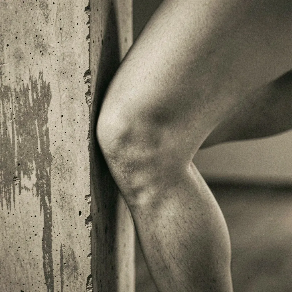 Anatomical detail meeting brutalist texture